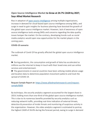 Open Source Intelligence Market