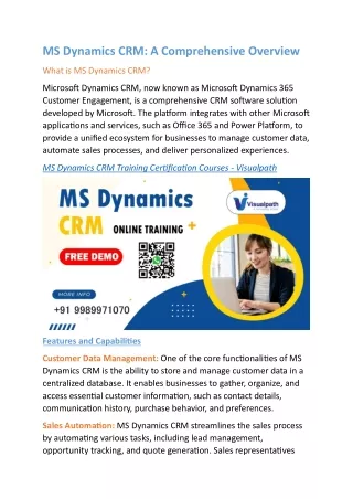 Microsoft Dynamics CRM Training | MS Dynamics CRM Training