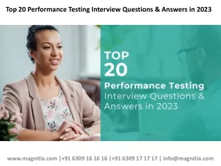 Top 20 Performance Testing Interview Questions & Answers in 2023