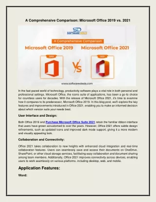 A Comprehensive Comparison: Microsoft Office 2019 vs. 2021