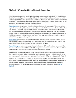 FlipBook PDF - Online PDF to Flipbook Conversion