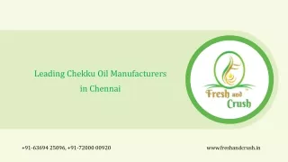 Pure Marachekku Cooking Oil Manufacturer