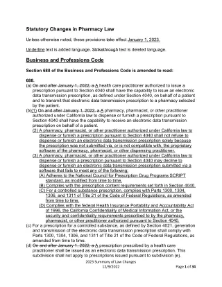 Statutory Changes in Pharmacy Law for 2023 - Marcarian Law Firm Resources