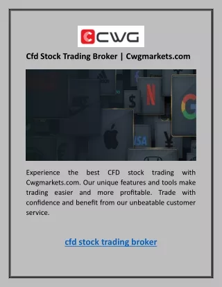 Cfd Stock Trading Broker | Cwgmarkets.com