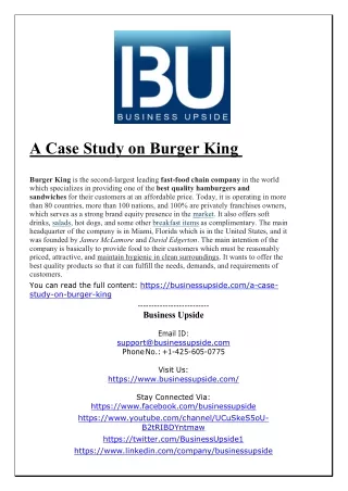 A Case Study on Burger King