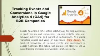 Tracking Events and Conversions in Google Analytics 4 (GA4) for B2B Companies