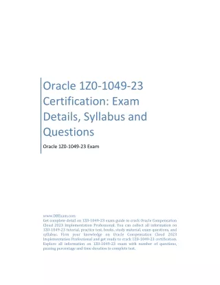 Oracle 1Z0-1049-23 Certification: Exam Details, Syllabus and Questions