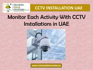 Monitor Each Activity With CCTV Installations in UAE