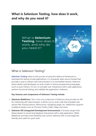 What is Selenium Testing