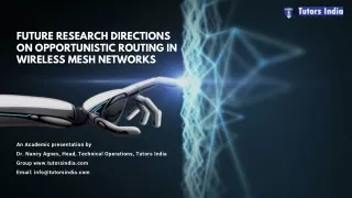 Future Research Directions on Opportunistic Routing in Wireless Mesh Networks