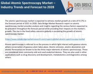 Global Atomic Spectroscopy Market – Industry Trends and Forecast to 2028