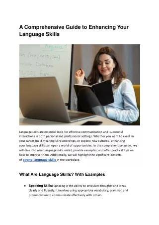 A Comprehensive Guide to Enhancing Your Language Skills