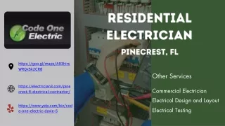Residential Electrician Pinecrest, FL
