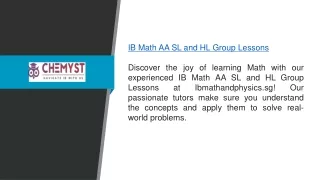 Ib Math Aa Sl And Hl Group Lessons Ibmathandphysics.sg