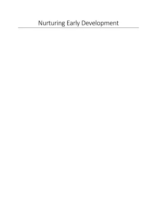 Nurturing Early Development