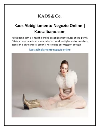 Kaos Abbigliamento Negozio Online  Kaosalbano