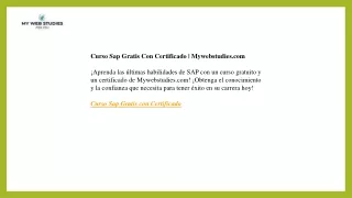 Curso Sap Gratis Con Certificado  Mywebstudies.com