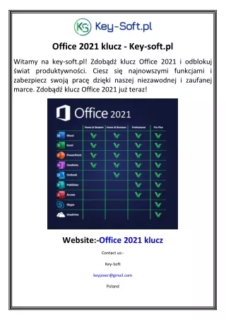 Office 2021 klucz - Key-soft.pl