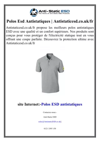 Polos Esd Antistatiques Antistaticesd.co.uk fr