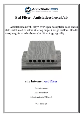 Esd Fliser  Antistaticesd.co.uk nb