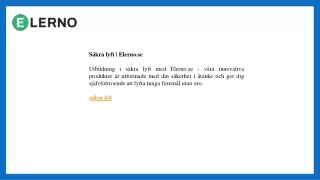 Säkra lyft  Elerno.se