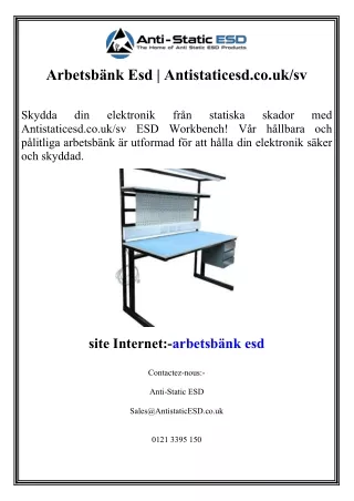 Arbetsbänk Esd Antistaticesd.co.uk sv