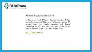 Dha Exam Preparation  Dhaexam.com