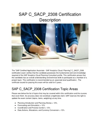 SAP C_SACP_2308 Certification Description