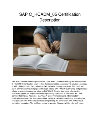 SAP C_HCADM_05 Certification Description