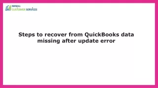 How To Locate QuickBooks Data Missing After Update