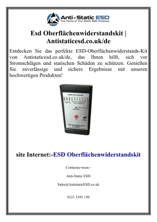 Esd Oberflächenwiderstandskit  Antistaticesd.co.uk de