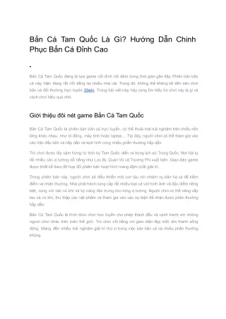 Bắn Cá Tam Quốc