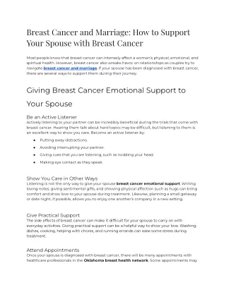 Breast Cancer and Marriage_ How to Support Your Spouse with Breast Cancer