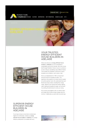 Energy Efficient House Builders Adelaide