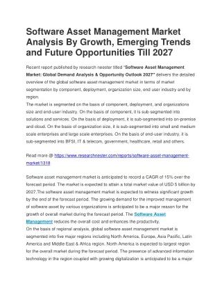 Software Asset Management Market Analysis By Growth