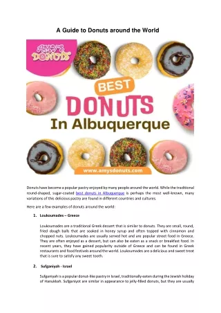 A GUIDE TO DONUTS AROUND THE WORLD