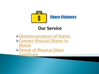 Dematerialization of Shares