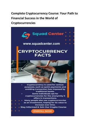 Complete Cryptocurrency Course Your Path to Financial Success in the World of Cryptocurrencies