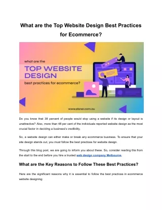 What are the Top Website Design Best Practices for Ecommerce?