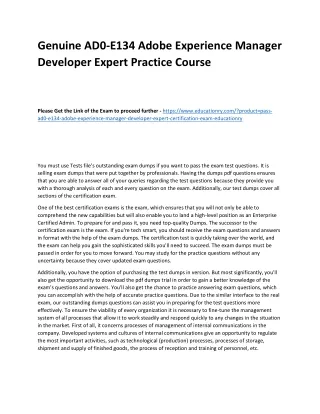 Genuine AD0-E134 Adobe Experience Manager Developer Expert Practice Course