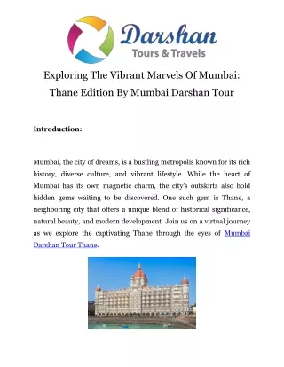 Mumbai Darshan Tour Thane  Call-9870275230