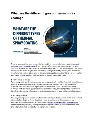 What are the different types of thermal spray coating