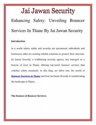 Bouncer Services in Thane Call-8530491405