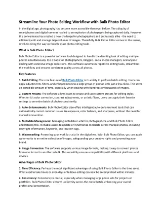 Bulk Photo Editor