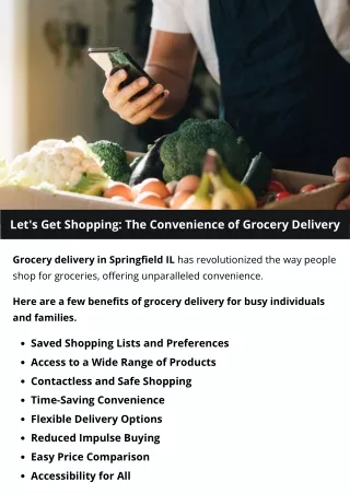 Let's Get Shopping The Convenience of Grocery Delivery