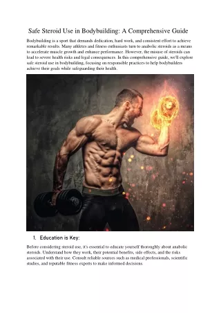 Safe Steroid Use in Bodybuilding A Comprehensive Guide