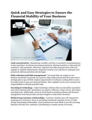 Quick and Easy Strategies to Ensure the Financial Stability of Your Business