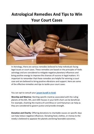 Astrological Remedies And Tips to Win Your Court Cases