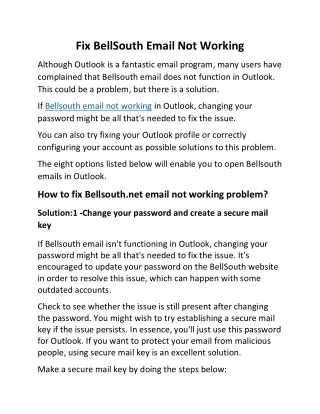 Fix BellSouth Email Not Working