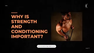 Why is Strength and Conditioning Important?